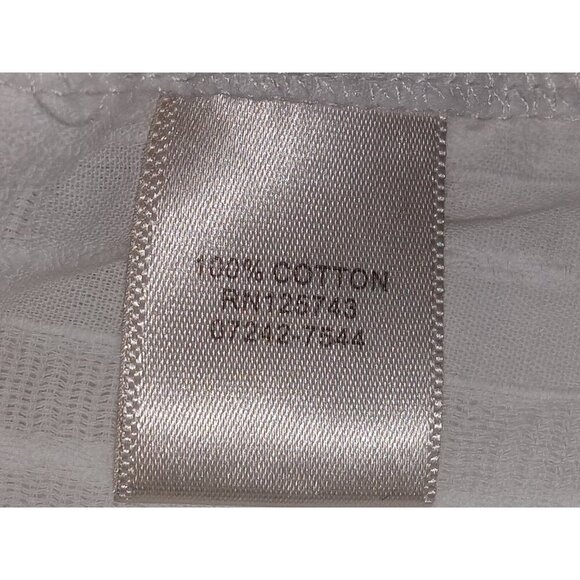 CJ Banks Womens Shirt Top White Button Up Drawstring Waist Cotton Size 5X Plus - Picture 11 of 11